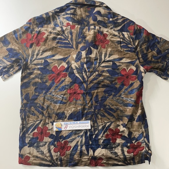 Caribbean 93% Silk Button Shirt - Picture 4 of 5